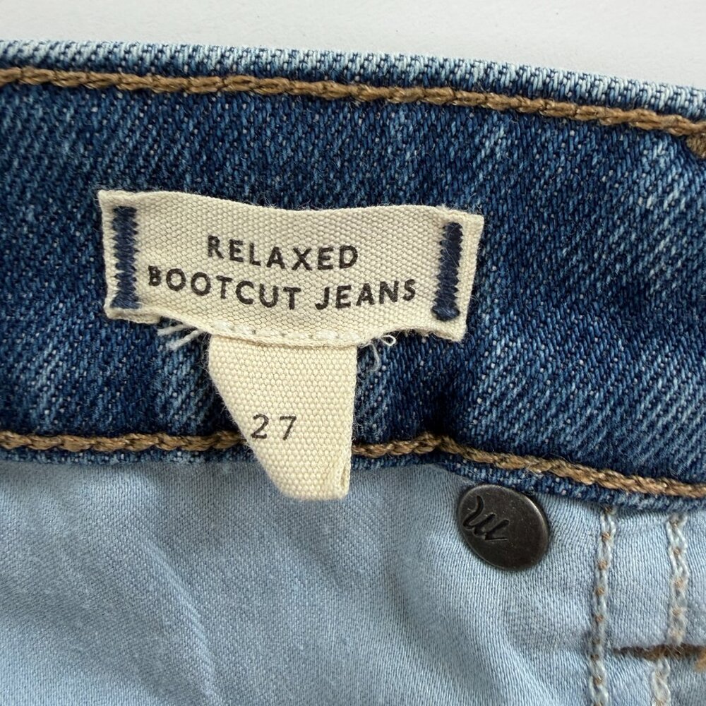 Madewell Medium Blue Relaxed Bootcut Denim Jeans - Picture 4 of 9